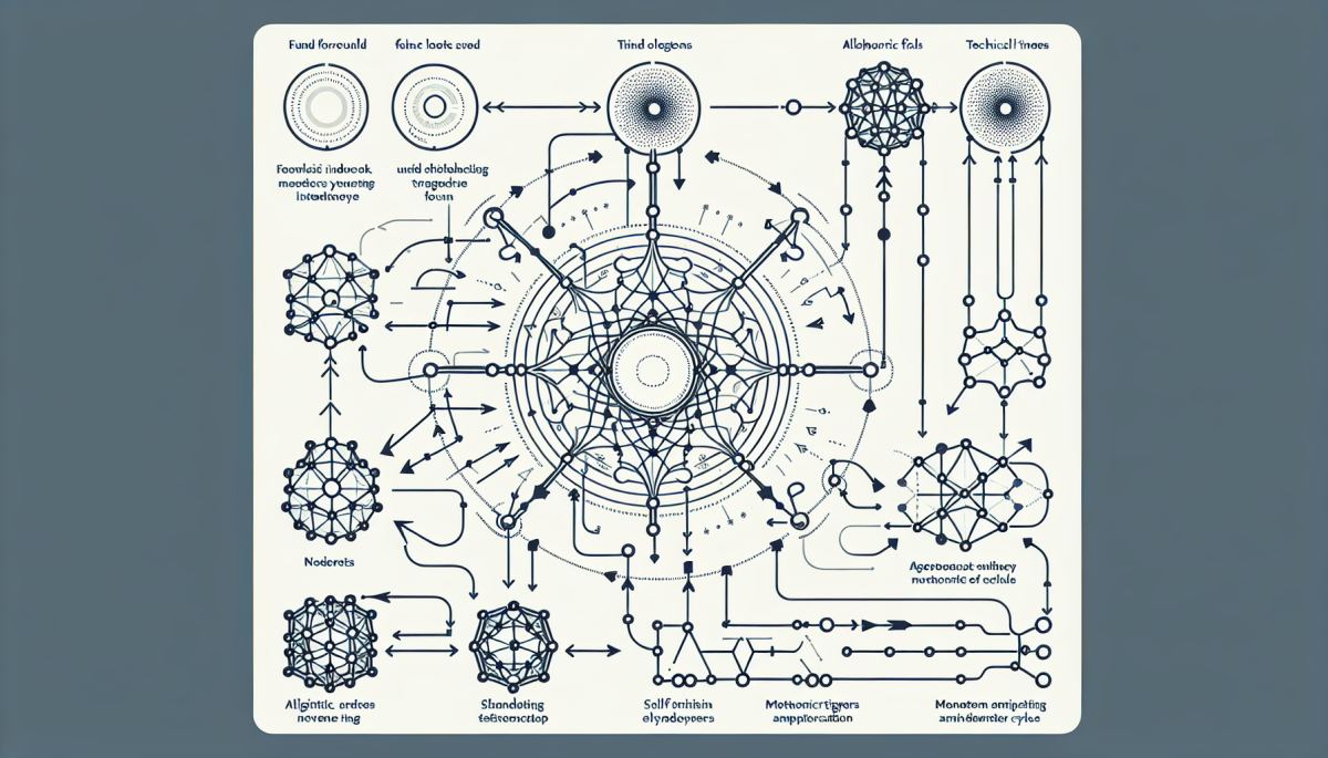 Feedback loop between ETF inflows, index price movement, and the 200-day moving average signal