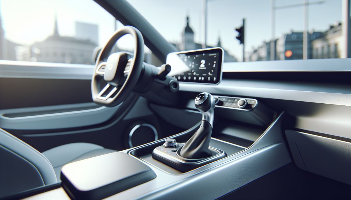 Honda Super-N electric vehicle interior showing the simulated gear-shift mechanism central to its driving experience