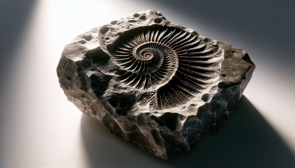 A rare octopus fossil preserved in fine-grained sediment, showing soft tissue impressions across stone (max 120 chars)