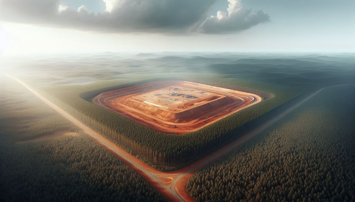 Rivian's planned Georgia manufacturing facility site near Social Circle, where 300,000 EVs annually are targeted by 2028